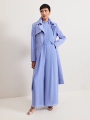 Phase Eight Blue Cheryl Long Fitted Trench Coat - Image 3 of 7
