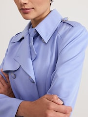 Phase Eight Blue Cheryl Long Fitted Trench Coat - Image 4 of 7