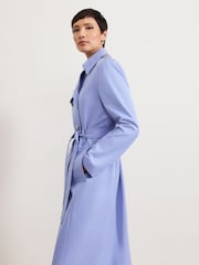 Phase Eight Blue Cheryl Long Fitted Trench Coat - Image 5 of 7