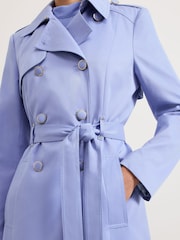 Phase Eight Blue Cheryl Long Fitted Trench Coat - Image 6 of 7