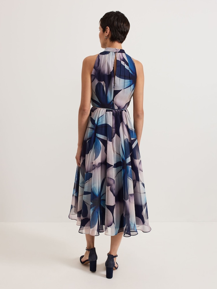 Phase Eight Black Bethany Floral Print Midi Dress - Image 2 of 7