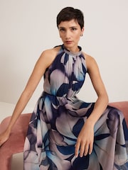 Phase Eight Black Bethany Floral Print Midi Dress - Image 6 of 7