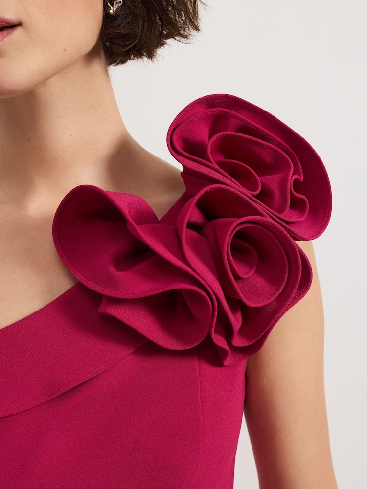 Phase Eight Pink Roxana Ruffle One shoulder Jumpsuit - Image 2 of 7