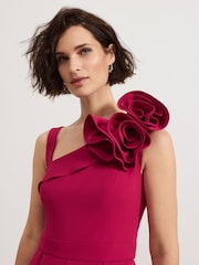 Phase Eight Pink Roxana Ruffle One shoulder Jumpsuit - Image 4 of 7