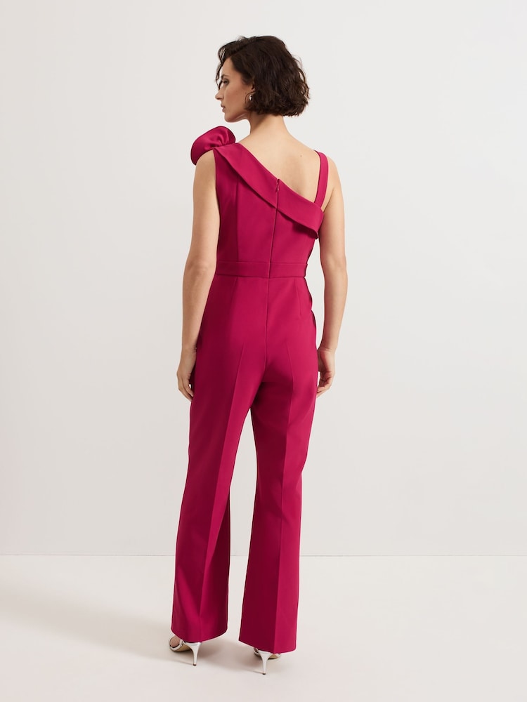 Phase Eight Pink Roxana Ruffle One shoulder Jumpsuit - Image 6 of 7