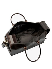Loake Large Leather Overnight Black Bag - Image 2 of 2