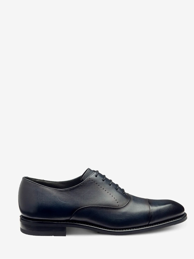 Loake modra Handpainted Calf Leather senčila Seam Oxford ojačana konica; kapica čevlji z A gumijastim podplatom - Slika 2 iz 4
