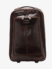 Loake Leather Wheeled Brown Suitcase - Image 1 of 5