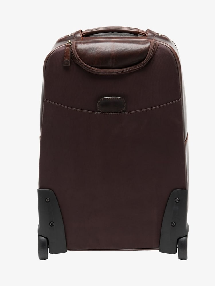 Loake Leather Wheeled Brown Suitcase - Image 2 of 5