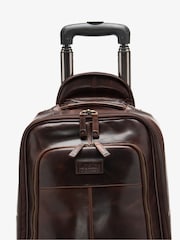 Loake Leather Wheeled Brown Suitcase - Image 3 of 5