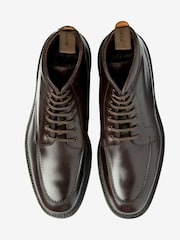 Loake Handpainted Calf Leather Apron Front Brown Boots - Image 3 of 4