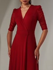 Jolie Moi Zeena Plain Wrap Mesh платье макси - Image 3 of 6
