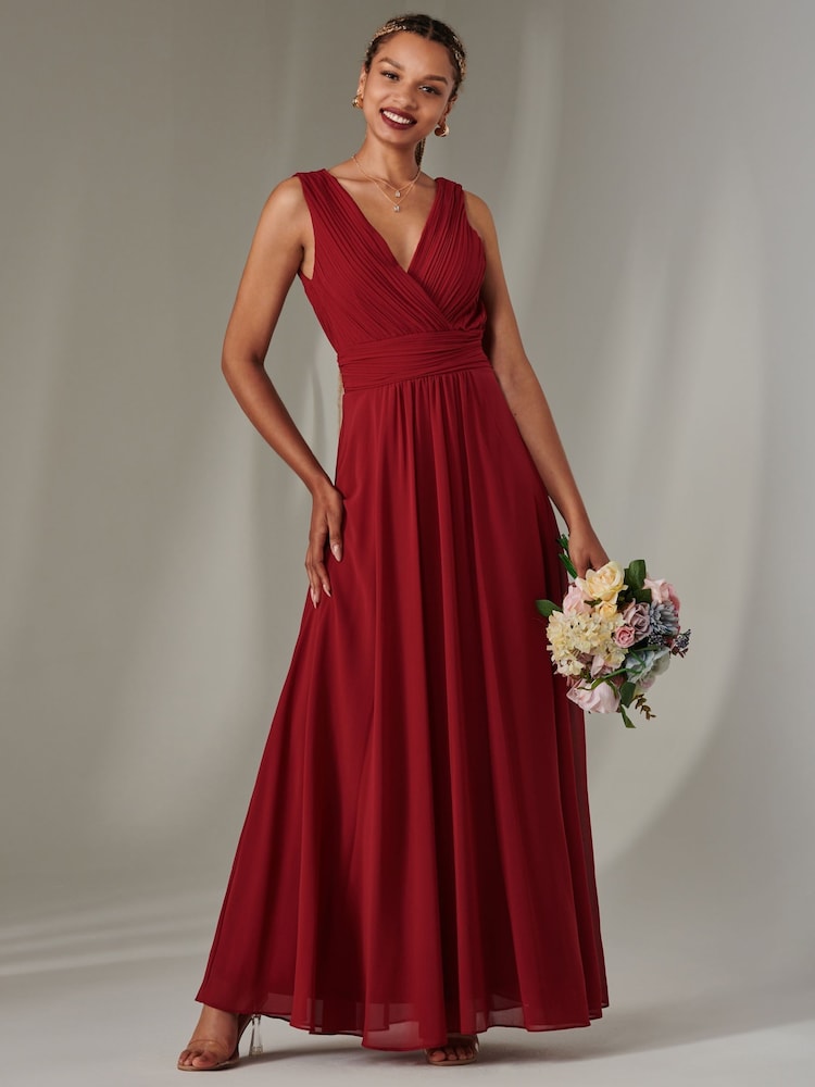 Rojo - Vestido largo sin mangas de gasa Cora de Jolie Moi - Imagen 1 de 6 Rojo - Vestido largo sin mangas de gasa Cora de Jolie Moi - Imagen 1 de 6