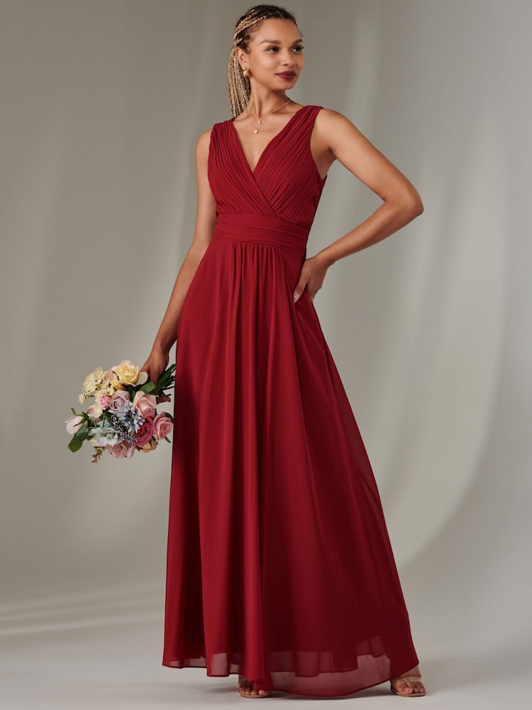 Buy Jolie Moi Red Cora Sleeveless Chiffon Maxi Dress from the Next