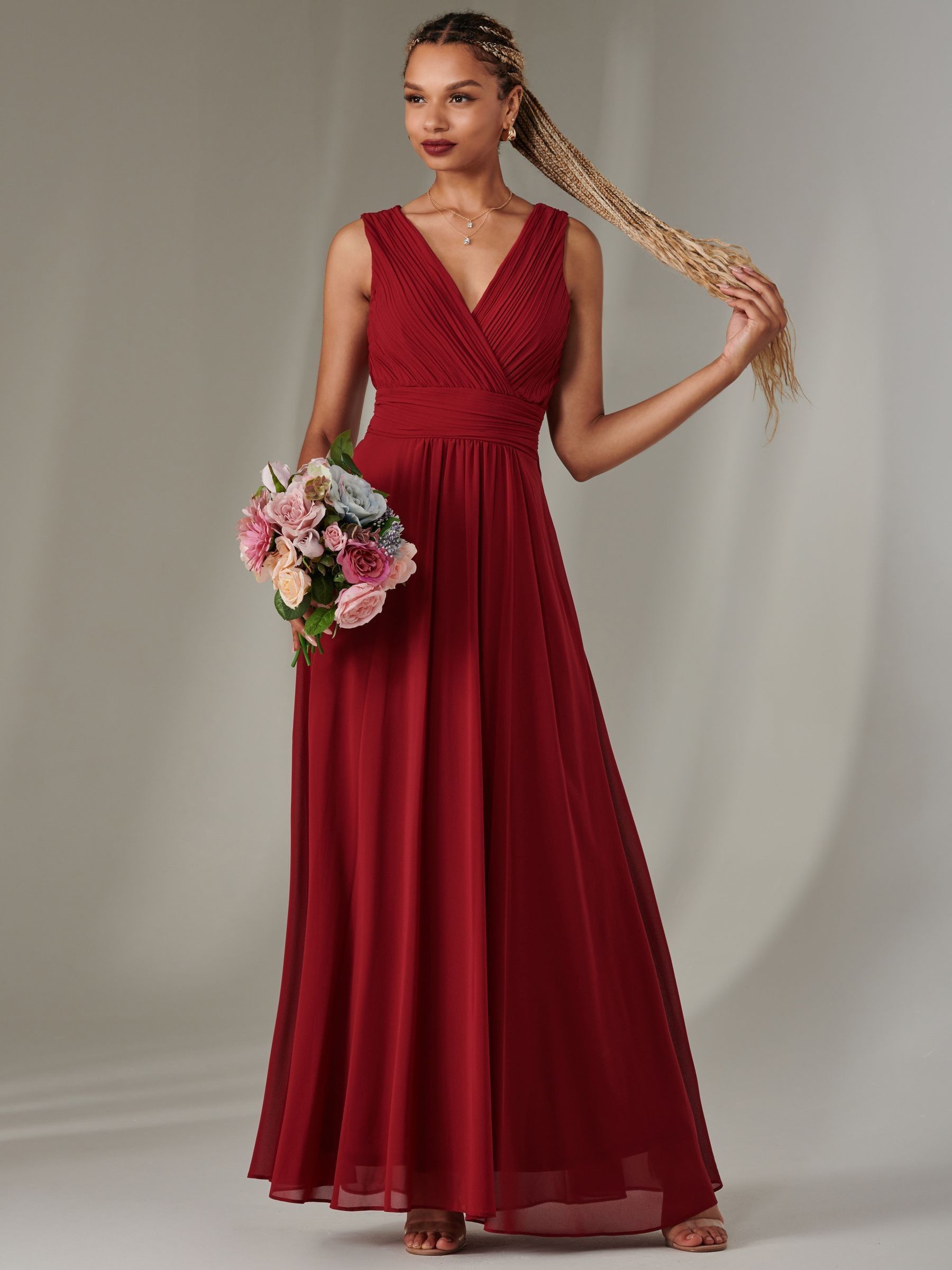 Buy Jolie Moi Red Cora Sleeveless Chiffon Maxi Dress from Next USA