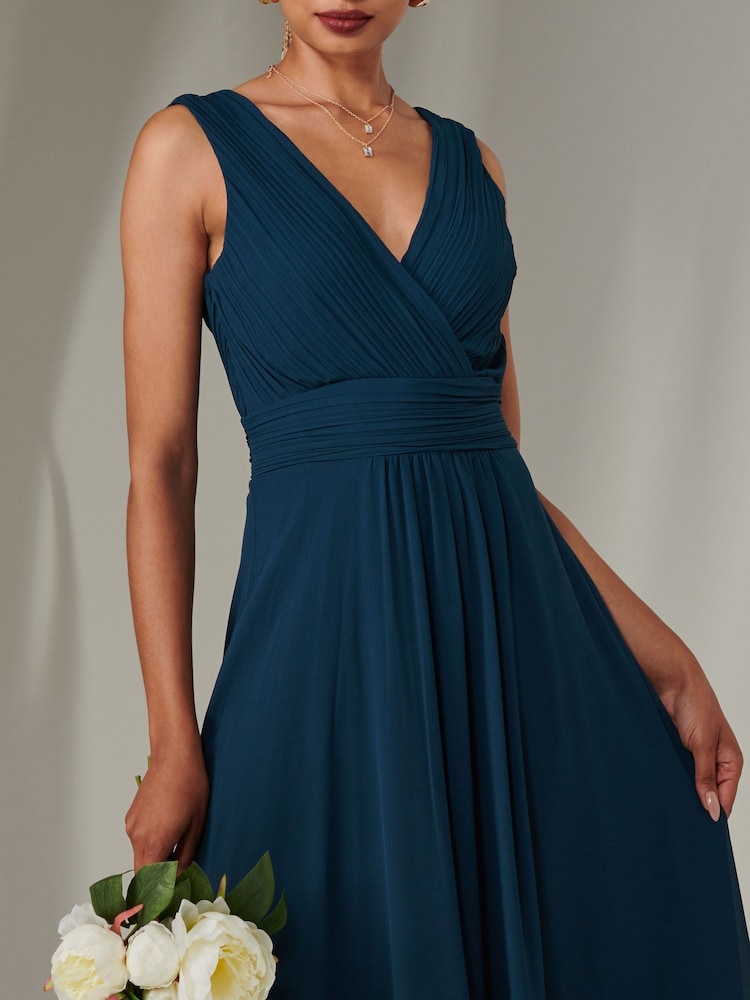 Jolie Moi Green Cora Sleeveless Chiffon Maxi Dress - Image 3 of 6