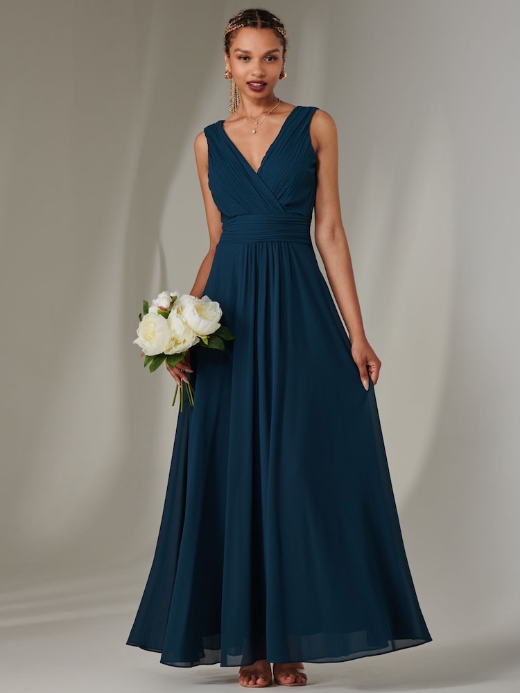 Jolie Moi Green Cora Sleeveless Chiffon Maxi Dress - Image 4 of 6