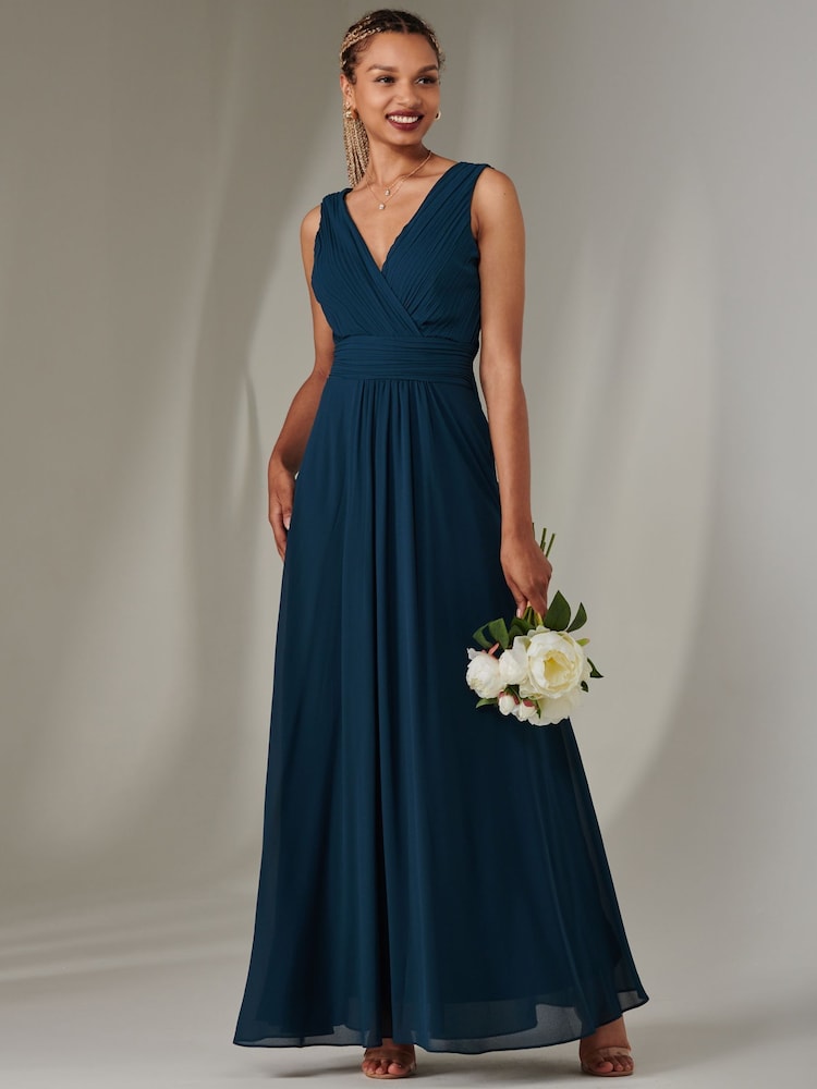Jolie Moi Green Cora Sleeveless Chiffon Maxi Dress - Image 5 of 6