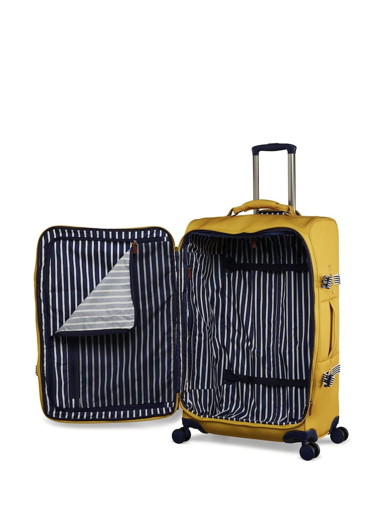 Joules Yellow Coast Large 4W Trolley Case - Image 5 of 5