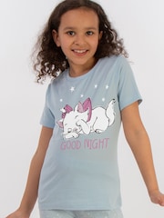 Brands In Blue Girls Disney Aristocats Marie Good Night Stars 100% Cotton Pyjamas - Image 1 of 4