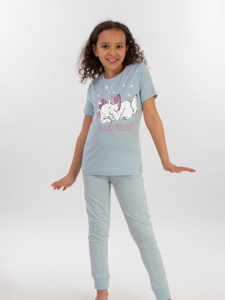 Brands In Blue Girls Disney Aristocats Marie Good Night Stars 100% Cotton Pyjamas - Image 2 of 4