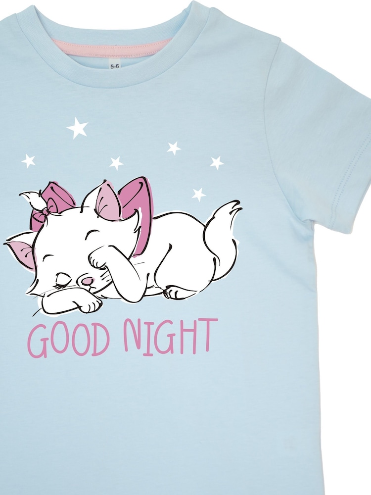 Brands In Blue Girls Disney Aristocats Marie Good Night Stars 100% Cotton Pyjamas - Image 4 of 4