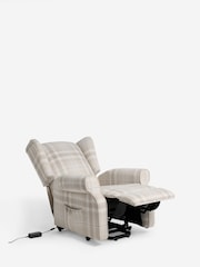 Versatile Check Nevis Light Natural Riser Recliner Sherlock Highback Armchair - Image 12 of 17