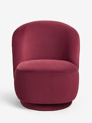 Soft Velvet Cranberry Hattie Swivel Accent Chair - Image 5 of 10