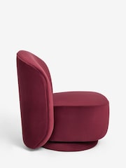 Soft Velvet Cranberry Hattie Swivel Accent Chair - Image 6 of 10