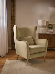 Soft Velvet Camel Pendry Grande Highback Armchair - Image 1 of 9