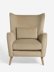 Soft Velvet Camel Pendry Grande Highback Armchair - Image 3 of 9