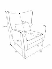 Soft Velvet Camel Pendry Grande Highback Armchair - Image 8 of 9