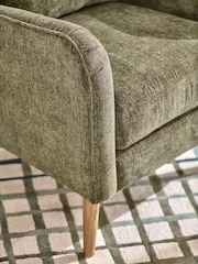 Costwold Chenille Dark Green Pendry Grande Highback Armchair - Image 2 of 10