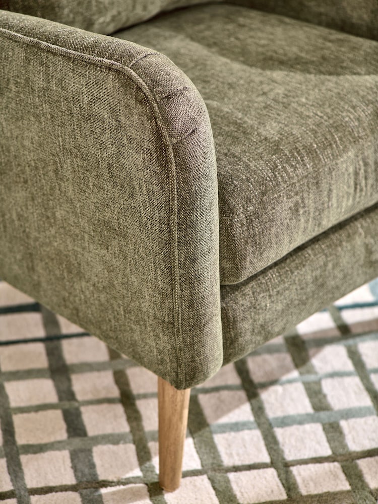 Costwold Chenille Dark Green Pendry Grande Highback Armchair - Image 2 of 10