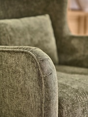 Costwold Chenille Dark Green Pendry Grande Highback Armchair - Image 3 of 10