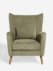 Costwold Chenille Dark Green Pendry Grande Highback Armchair - Image 4 of 10