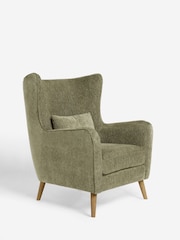 Costwold Chenille Dark Green Pendry Grande Highback Armchair - Image 5 of 10