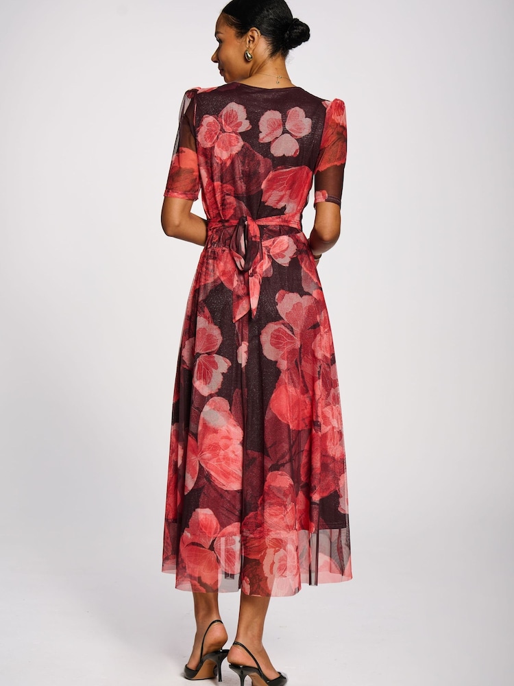 Jolie Moi Double Layer Printed Mesh Maxi Dress - 6的图像2｝