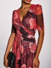 Jolie Moi Double Layer Printed Mesh Maxi Dress - 6的图像3｝