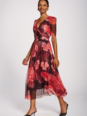 Jolie Moi Double Layer Printed Mesh Maxi Dress - 6的图像4｝