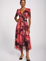 Jolie Moi Double Layer Printed Mesh Maxi Dress - 6的图像5｝