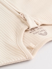 Beige Baby Two Way Zip Sleepsuits 3 Pack (0-2yrs) - Image 9 of 13