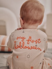 Ecru Baby My First Halloween Two Way Zip Footless Sleepsuit (0-18mths) - Image 1 of 10