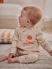 Ecru Baby My First Halloween Two Way Zip Footless Sleepsuit (0-18mths) - Image 3 of 10