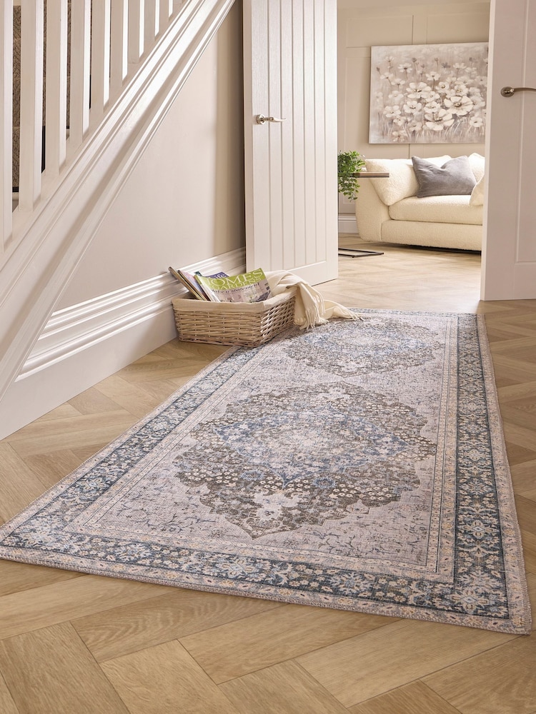 Origin Rug Collection. Cream Washable Oakham Runner - Image 1 of 5