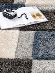 Origin Rug Collection. Blue 3D GEO Shaggy Rug - Image 2 of 4