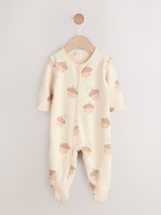 Neutral Baby Two Way Zip Fleece Lined Sleepsuit - Image 1 of 6