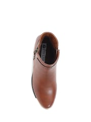 Pavers Brown Wide-Fit Brogue Ankle Boots - Image 4 of 5