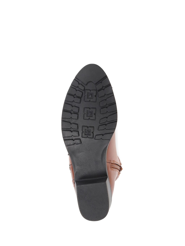 Pavers Brown Wide-Fit Brogue Ankle Boots - Image 5 of 5