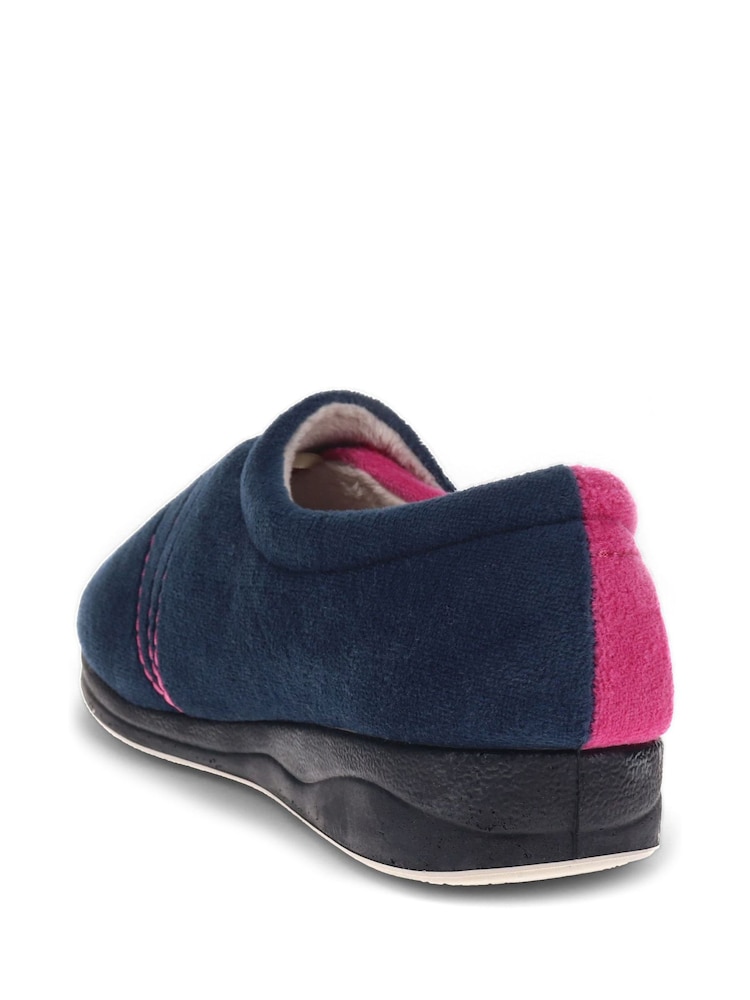 Pavers Navy Raspberry Wide Fit Wide Fit Antibacterial Slippers - Image 4 of 6
